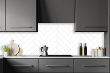 Stänkskydd Herringbone Vit 600 x 600 mm Kitchenline